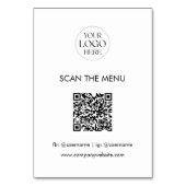 Business Logo QR Code Menu Modern Minimalist テーブルナンバー (裏面)