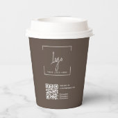Business  Logo  QR code Modern Brown Corporate 紙コップ (裏面)