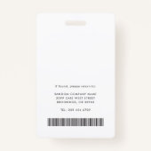 Business Logo QR Code Nurse Employee Photo ID バッジ (裏面)