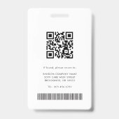 Business Logo QR Code Registered Nurse Photo ID  バッジ (裏面)