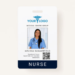 Business Logo QR Code Registered Nurse Photo ID バッジ