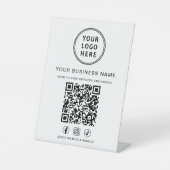 Business Logo QR Code Social Media 台座サイン (正面)