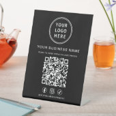 Business Logo QR Code Social Media Black 台座サイン (インサイチュ)