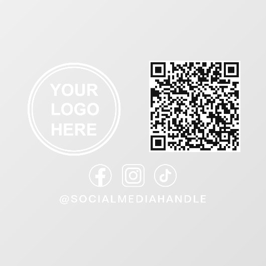 Business Logo QR Code Social Media Horizontal ウィンドウサイン (シート)