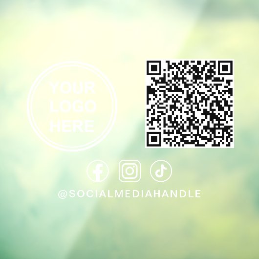 Business Logo QR Code Social Media Horizontal ウィンドウサイン (シート3)