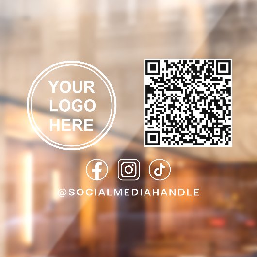 Business Logo QR Code Social Media Horizontal ウィンドウサイン (シート2)