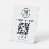 Business Logo QR Code Tabletop 台座サイン (正面)