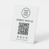 Business Logo QR Code Tabletop 台座サイン (正面)