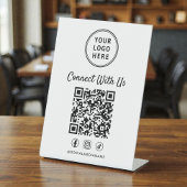 Business Logo QR Code Tabletop 台座サイン