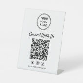 Business Logo QR Code Tabletop 台座サイン (正面)