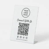 Business Logo QR Code Tabletop 台座サイン (正面)