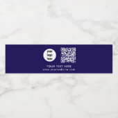 Business Logo QR Code Text Website Blue Customer ペットボトルラベル (シングルラベル)