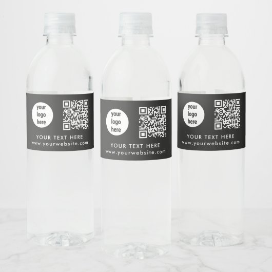 Business Logo QR Code Text Website Customer Gifts  ペットボトルラベル (ボトル)