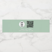 Business Logo QR Code Text Website Green Customer ペットボトルラベル (シングルラベル)