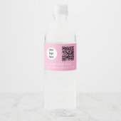 Business Logo QR Code Text Website Pink Customer ペットボトルラベル (正面)