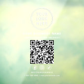 Business Logo QR Code White Lettering ウィンドウサイン (シート3)