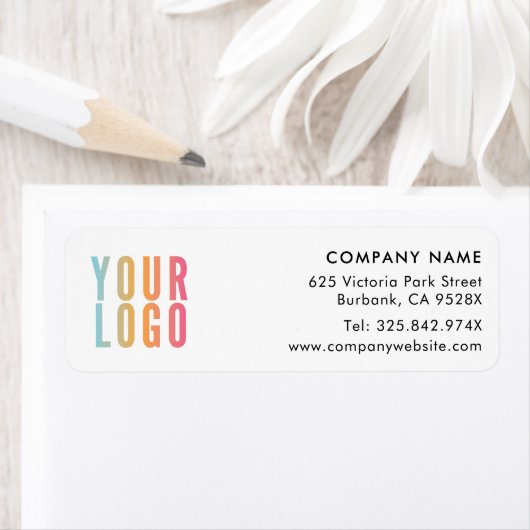 Business Logo Return Address Label ラベル (インサイチュ)