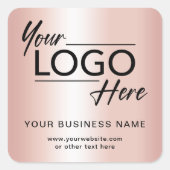 Business Logo Rose Gold スクエアシール (正面)