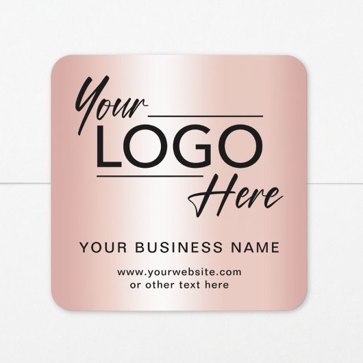 Business Logo Rose Gold スクエアシール