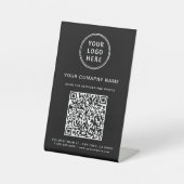 Business Logo Scan Me Create Your QR Code 台座サイン (正面)