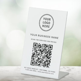 Business Logo Scan Me QRコード 台座サイン