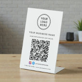 Business Logo Scan Me QR Code 台座サイン