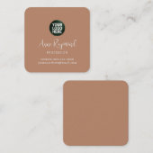 Business Logo / Script Name terracotta brown スクエア名刺 (正面/裏面)