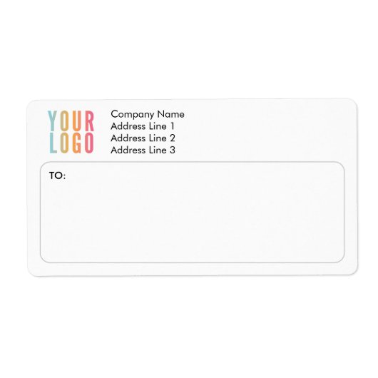 Business Logo Shipping Labels Return Address ラベル (正面)