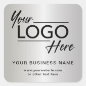 Business Logo Silver スクエアシール (正面)