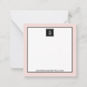 Business Logo simple custom Blush Pink Elegant  ノートカード (正面)
