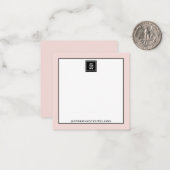 Business Logo simple custom Blush Pink Elegant  ノートカード (正面/裏面インサイチュ)