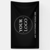 Business Logo Slogan Modern Promotional Black 横断幕 (縦)