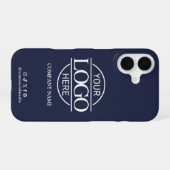 Business Logo & Social Media Blue Promotional iPhone 16ケース (裏面横)