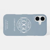Business Logo & Social Media Blue Promotional iPhone 16ケース (裏面横)