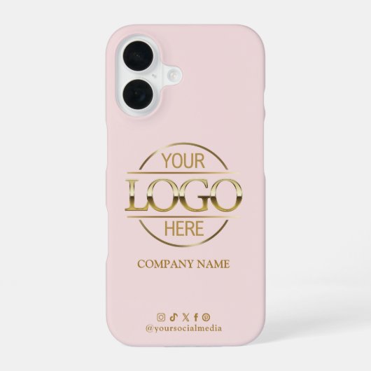Business Logo Social Media Blush Pink Promotional iPhone 16ケース (裏面)