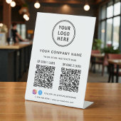 Business Logo Social Media Create 2 QR Codes 台座サイン