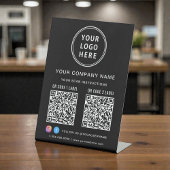 Business Logo Social Media Create 2 QR Codes 台座サイン