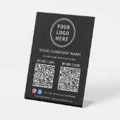 Business Logo Social Media Create 2 QR Codes 台座サイン (正面)