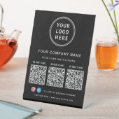 Business Logo Social Media Create 3 QR Codes 台座サイン (インサイチュ)