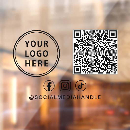Business Logo Social Media Create Your QR Code ウィンドウサイン (シート2)