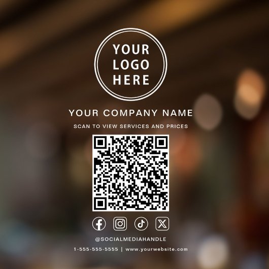Business Logo Social Media Create Your QR Code ウィンドウサイン