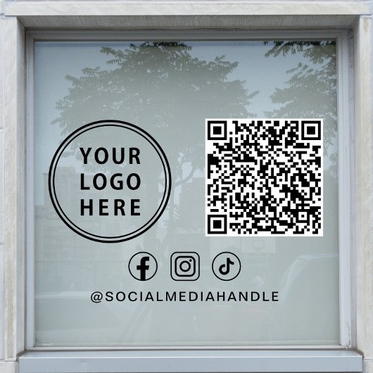 Business Logo Social Media Create Your QR Code ウィンドウサイン