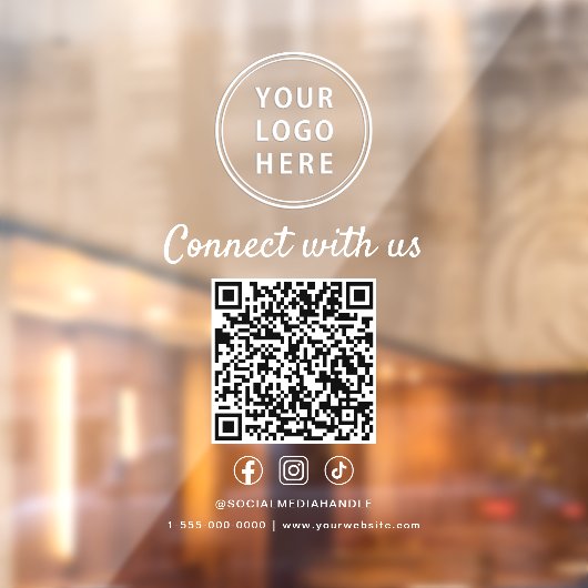 Business Logo Social Media Create Your QR Code ウィンドウサイン (シート2)