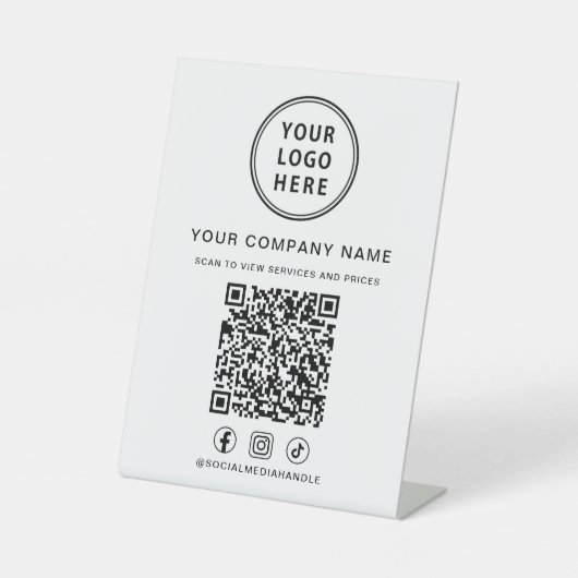 Business Logo Social Media Create Your QR Code 台座サイン (正面)