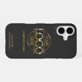 Business Logo & Social Media Gray Gold Promotional iPhone 16ケース (裏面横)