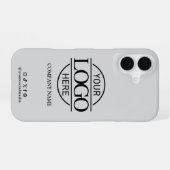 Business Logo & Social Media Gray Promotional iPhone 16ケース (裏面横)