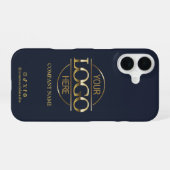 Business Logo & Social Media Navy Blue Promotional iPhone 16ケース (裏面横)
