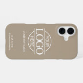 Business Logo & Social Media Taupe Promotional iPhone 16ケース (裏面横)