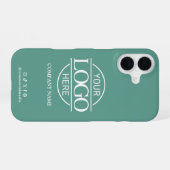 Business Logo & Social Media Teal Promotional iPhone 16ケース (裏面横)