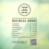 Business Logo Store Hours Create Your QR Code ウィンドウサイン (シート3)